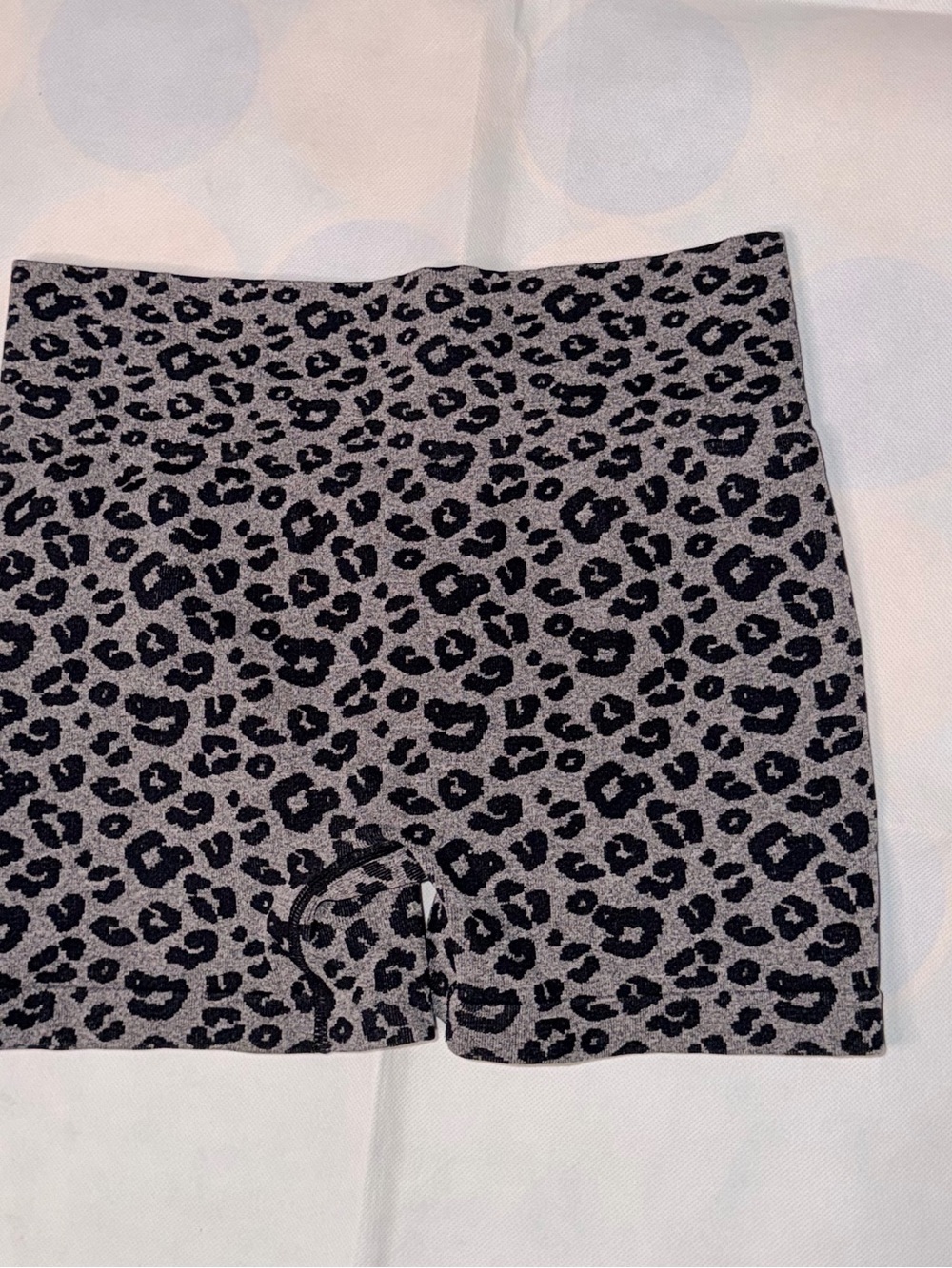 Leopard Print Women's Bike Shorts - Gray/Black